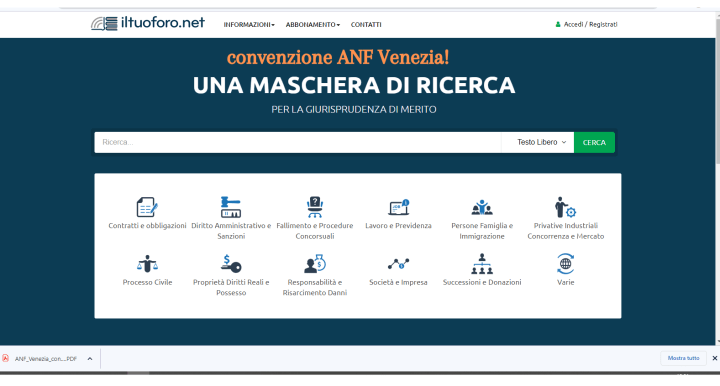 ANF Venezia presenta la convenzione con la banca dati di merito IlTuoForo.net a vantaggio degli associati
